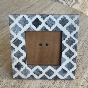 Moroccan Inspired Gray and White Patterned Photo Frame